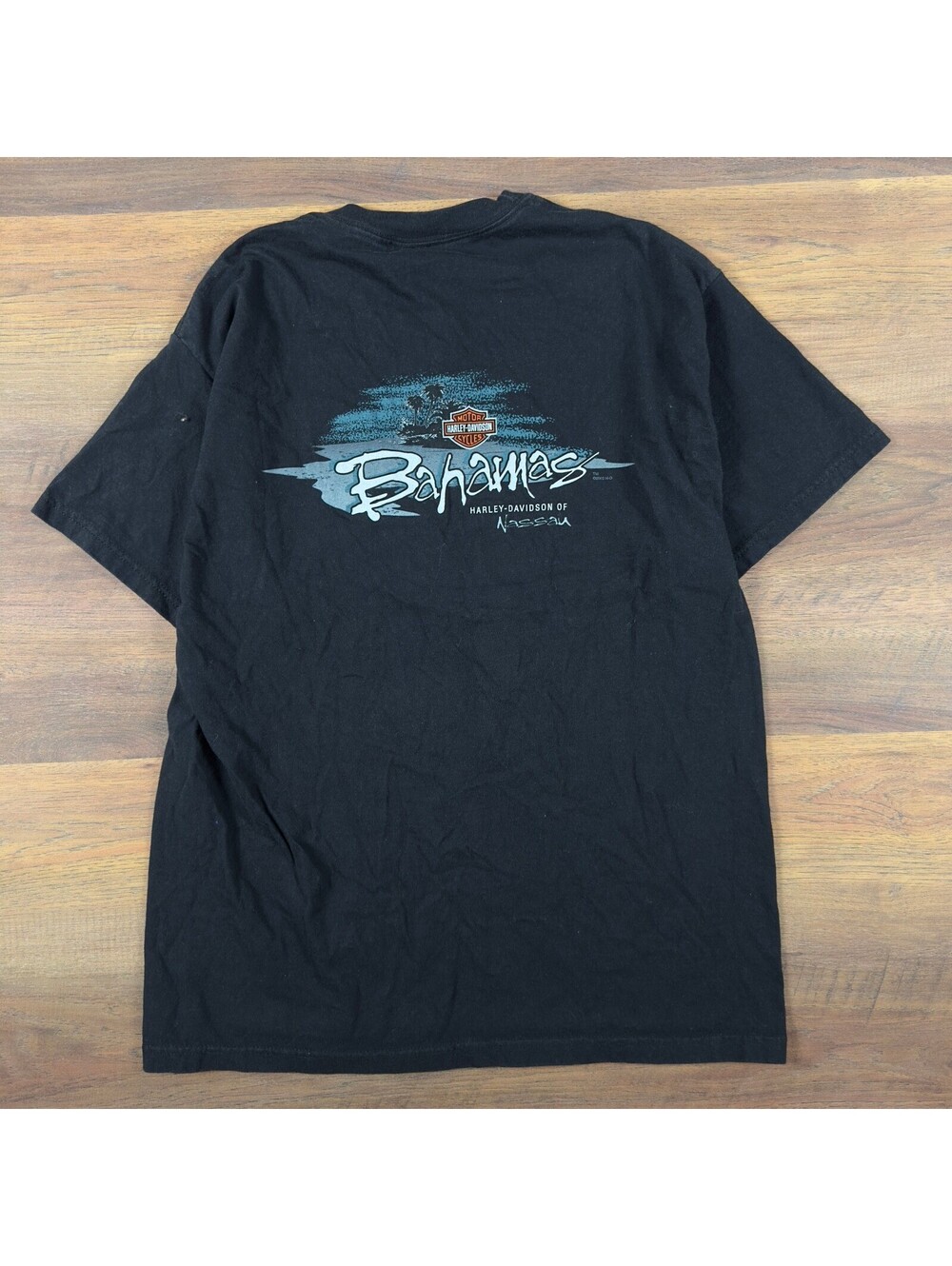 Vintage Harley-Davidson T-Shirt Mens L Black Nassau Bahamas
